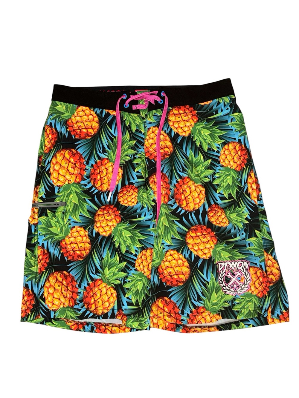 Dixxon Pineapple Print Board Shorts NWOT Size 30 Tropical Swim Trunks Surf Beach